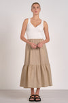 Elan Carolina Dress - Sand/ White