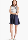 Steve Madden Lyon Dress- Navy Stripe-Hand In Pocket