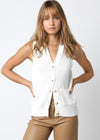 Meredith Sweater Vest- White ***FINAL SALE***-Hand In Pocket