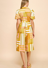 Sofia Dress - Yellow Multi-Hand In Pocket