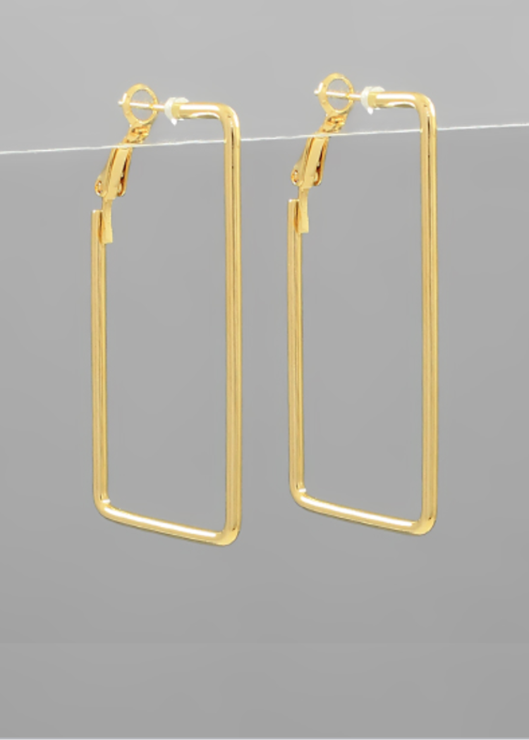 Letitia Rectangle Hoops-Hand In Pocket