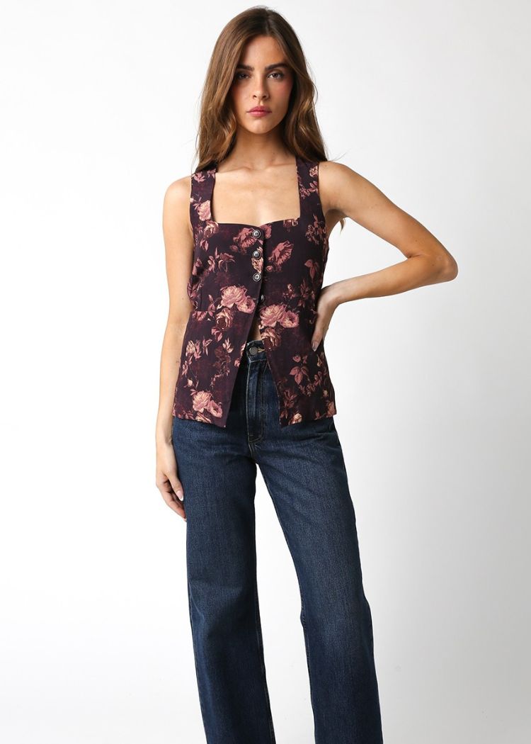 Pamela Top- Brown Floral ***FINAL SALE***-Hand In Pocket