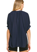 Bondi Blouse-Navy-Hand In Pocket