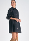 Elan Carey Button Down Dress- Black-Hand In Pocket