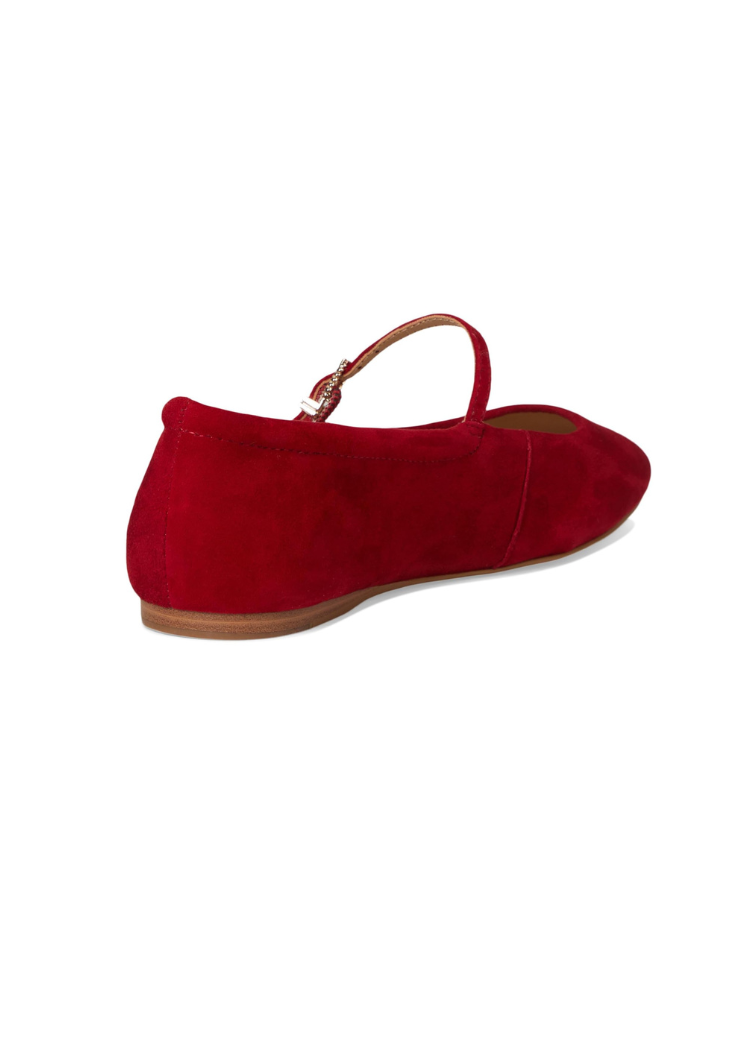 Dolce Vita Reyes Ballet Flat- Crimson Suede-Hand In Pocket