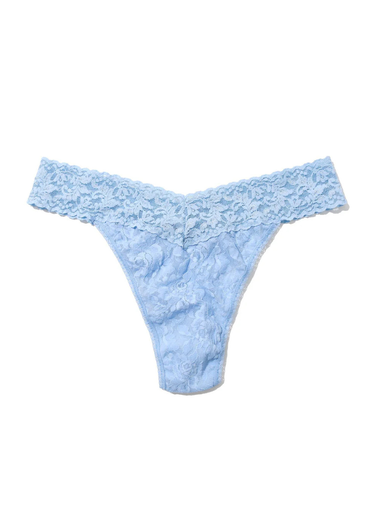 Hanky Panky Signature Lace Original Rise Thong - Clarity-Hand In Pocket