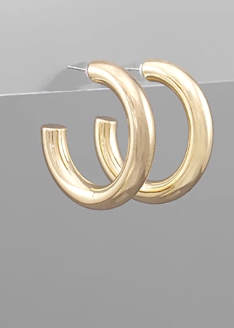 Jayla Tube Hoops- Gold-Hand In Pocket