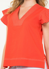 THML Kara V Neck Top-Hand In Pocket