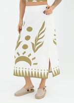 Dawn Wild Print Midi Skirt- Olive ***FINAL SALE***-Hand In Pocket