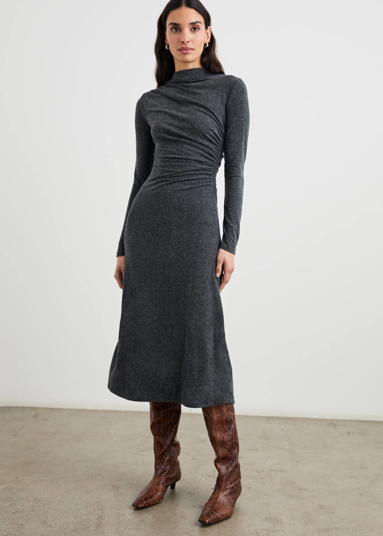 Rails Margaret Dress- Charcoal-Hand In Pocket