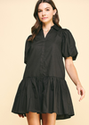 Serenity Tiered Dress- Black-Hand In Pocket