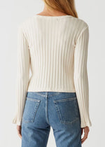 Valerie Bell Sleeve Top- Chalk-Hand In Pocket