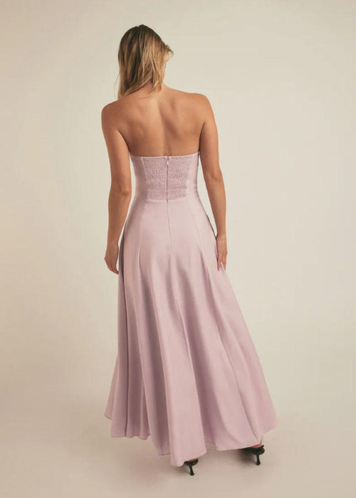 Favorite Daughter The Favorite Linen Dress- Pastel Lavender-Hand In Pocket