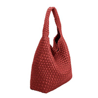 Johanna Red Large Recycled Vegan Shoulder Bag-Hand In Pocket