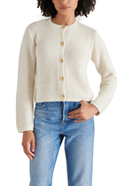 Steve Madden Fantino Sweater Jacket- Cream-Hand In Pocket