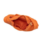 Brigitte Large Orange Recycled Vegan Shoulder Bag-Hand In Pocket