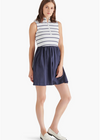 Steve Madden Lyon Dress- Navy Stripe-Hand In Pocket