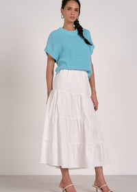 Elan Harper Midi Dress- White Aqua-Hand In Pocket