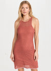 MINKPINK Carver Crochet Mini Dress - Rust/Pink-Hand In Pocket