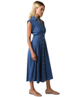 Anya Midi Cap Sleeve Denim Dress-Hand In Pocket