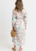 Karlie Capri Travel Print Shirt Dress-Hand In Pocket