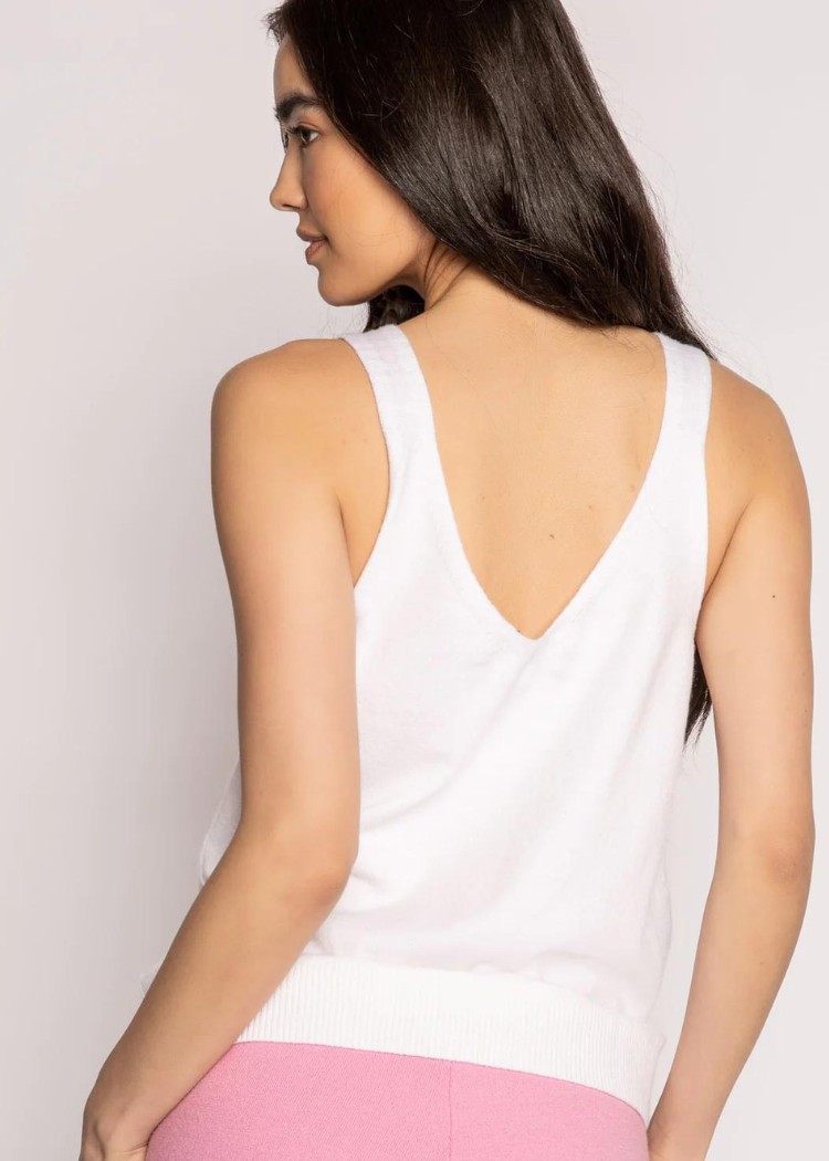 PJ Salvage Lounge Tank - Ivory-Hand In Pocket