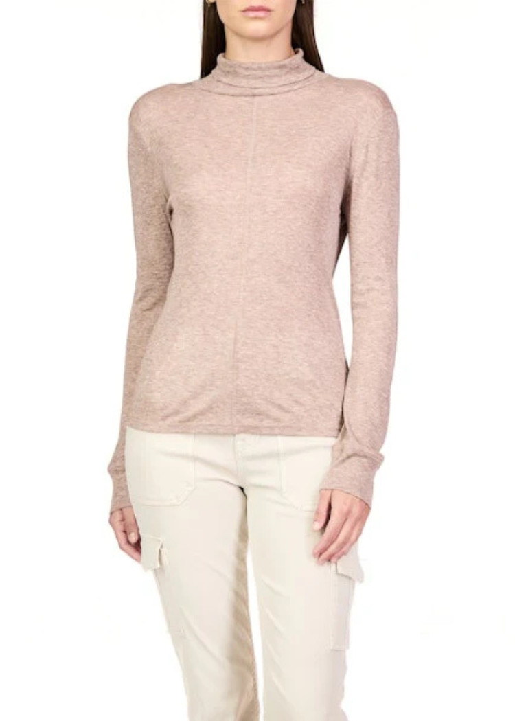 Sanctuary Exposed Seam Mock Neck- Heather Feather ***FINAL SALE***-Hand In Pocket