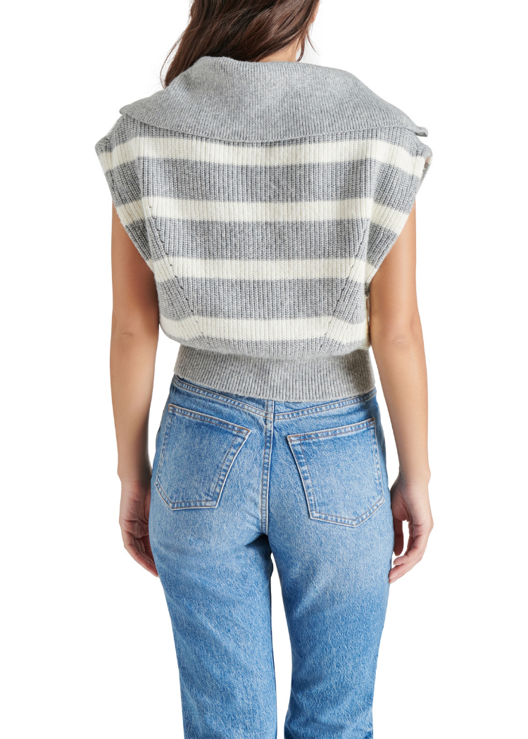 Steve Madden Easton Sweater- Heather Grey-Hand In Pocket