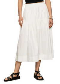 Sanctuary Poplin Prarie Skirt- White-Hand In Pocket