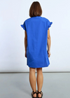 Molly Bracken Cynthia Shirt Dress- Royal Blue-Hand In Pocket