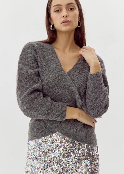 Greylin Charliette Sweater- Charcoal-Hand In Pocket