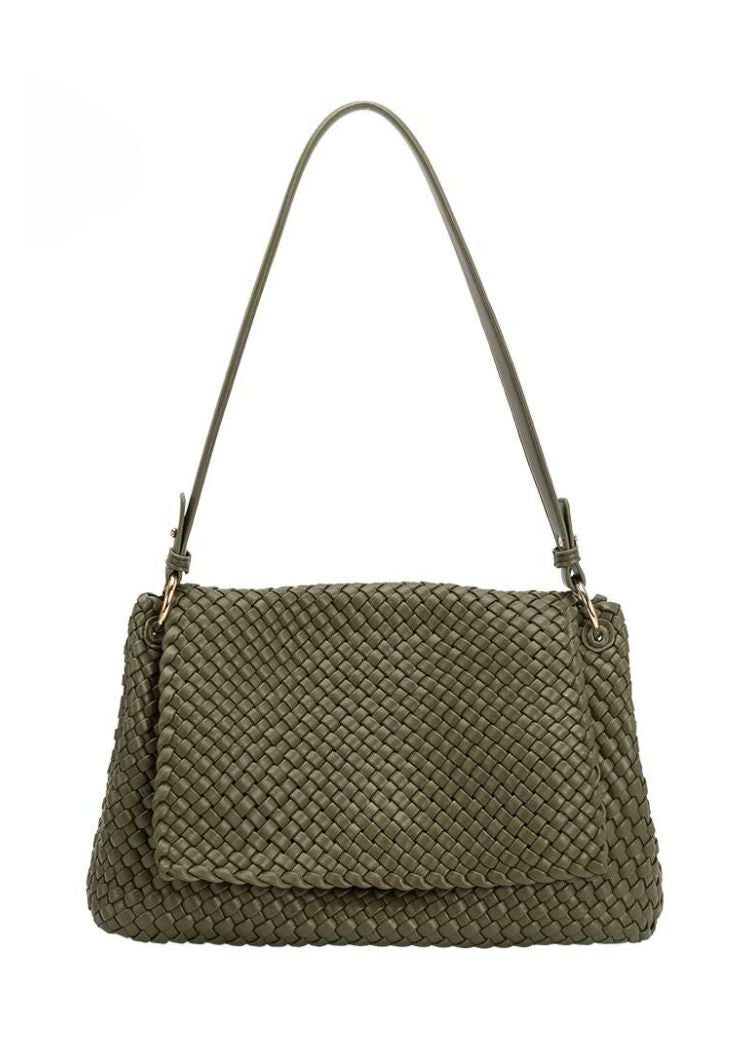 Natalia Shoulder Bag- Olive-Hand In Pocket