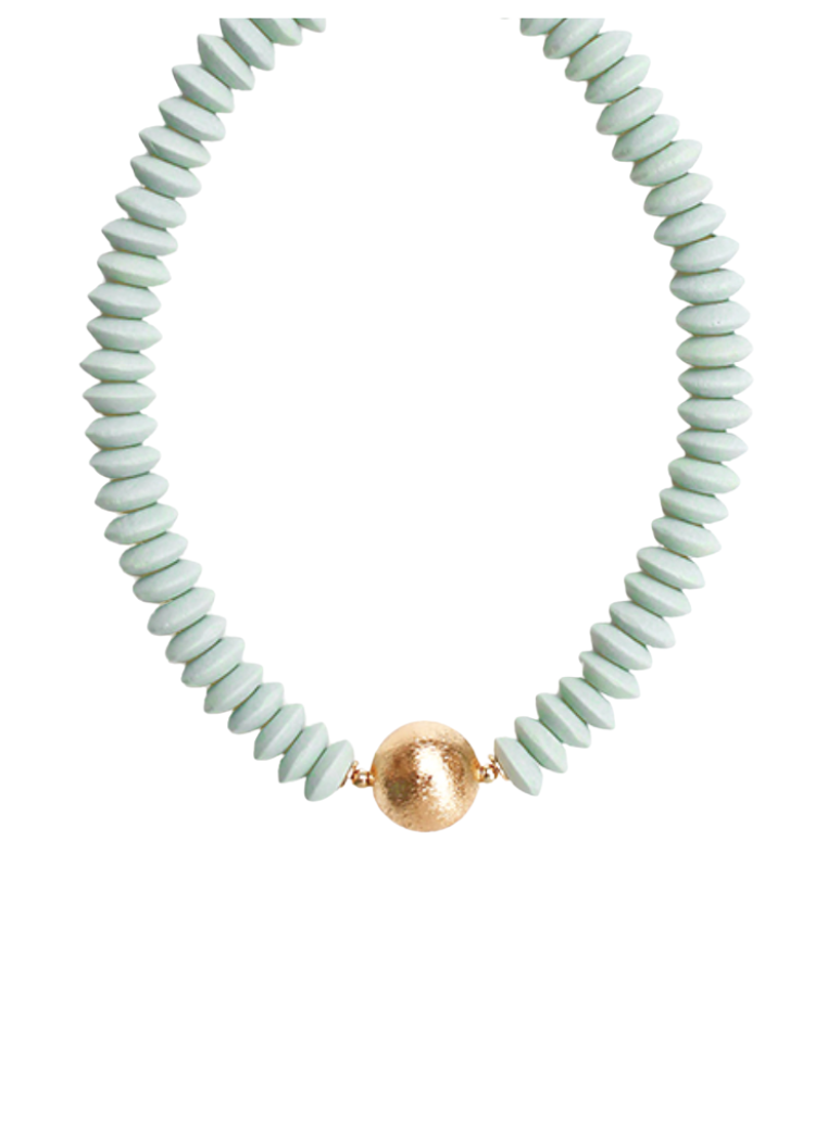 Binz Beaded Choker- Mint/Gold-Hand In Pocket