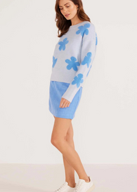 MINKPINK Daisy Fluffy Sweater- Light Blue ***FINAL SALE***-Hand In Pocket