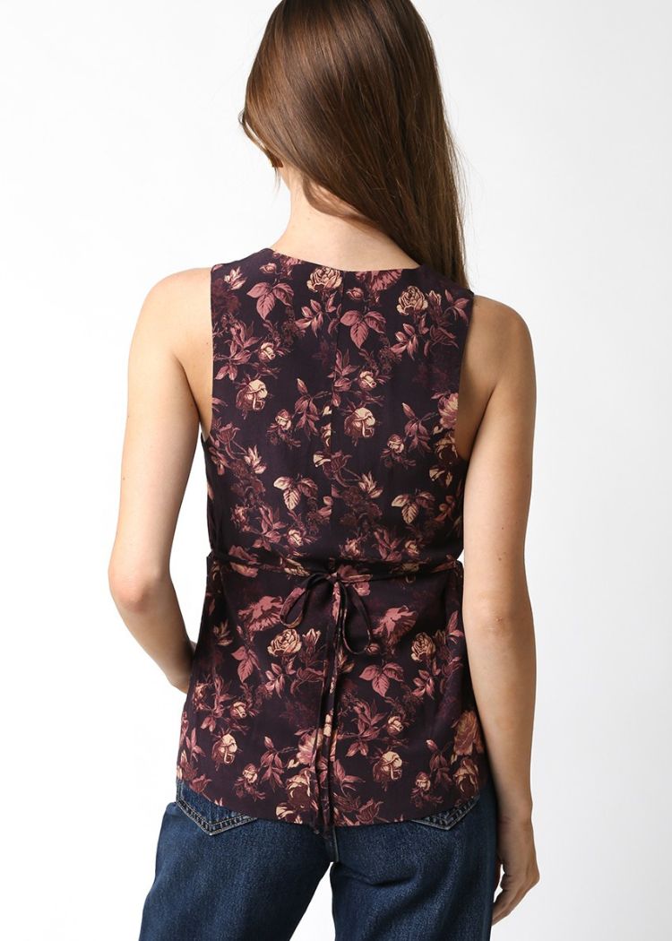 Pamela Top- Brown Floral ***FINAL SALE***-Hand In Pocket