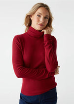 Michael Stars Tara Crop Turtleneck- Lava-Hand In Pocket