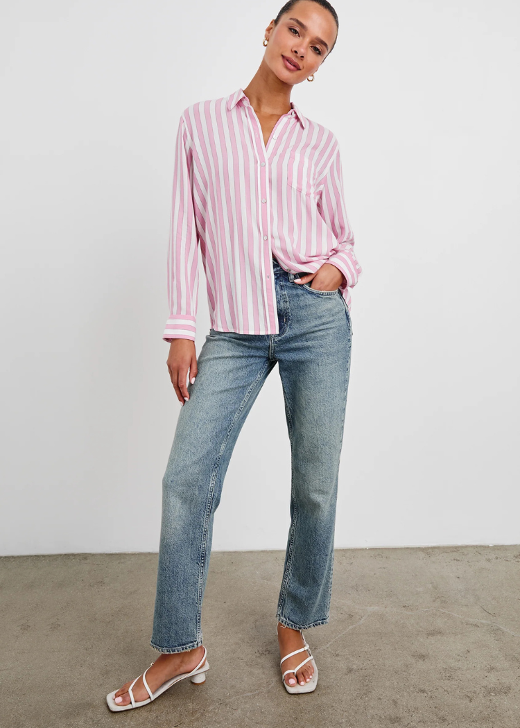 Rails Wren Top- Rose Bloom Stripe-Hand In Pocket