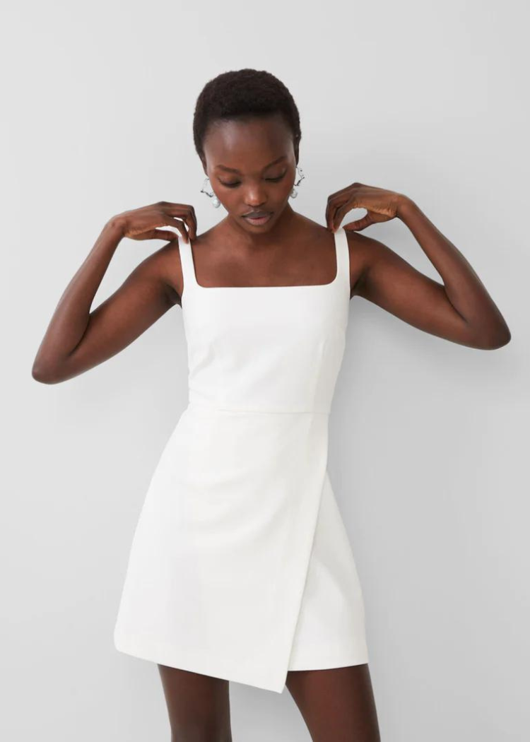 French Connection Whisper Strappy Envelope Dress - Summer White ***FINAL SALE***-Hand In Pocket