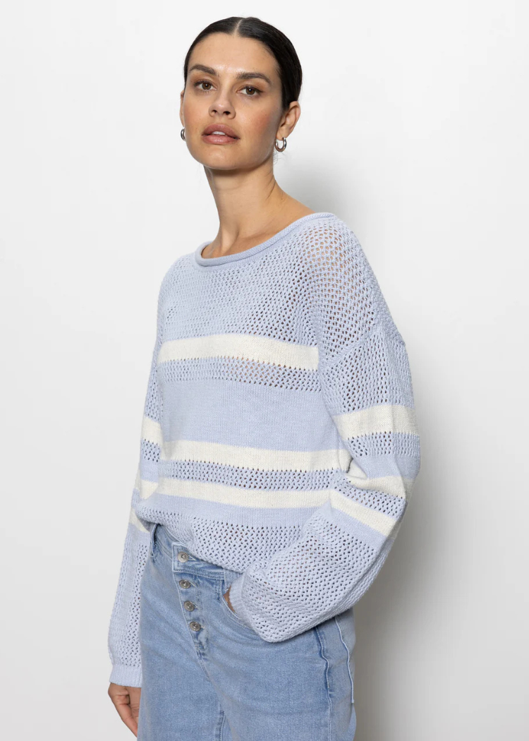 Sanctuary Sporty Stripe Sweater- SKBC-Hand In Pocket