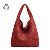 Johanna Red Large Recycled Vegan Shoulder Bag-Hand In Pocket