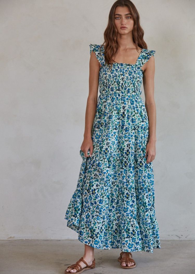 Mirabel Floral Maxi Dress-Hand In Pocket