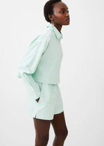 French Connection Cropped Poplin Shirt- Subtle Green ***FINAL SALE***-Hand In Pocket