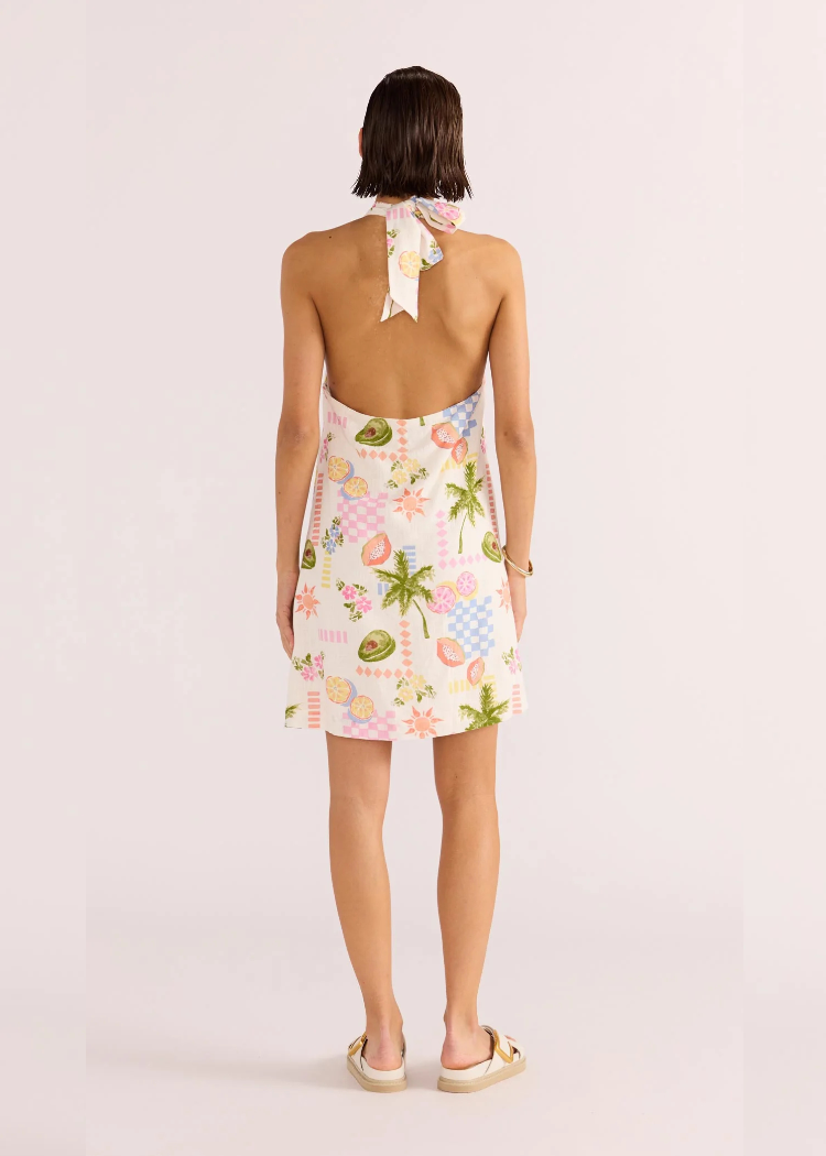 MINKPINK Gracie Halter Dress- Fruity Floral-Hand In Pocket