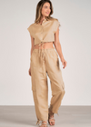 Elan Jamie Crop Top-Taupe ***FINAL SALE***-Hand In Pocket