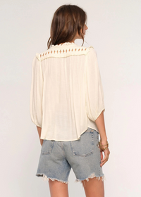 Heartloom Ventura Top- Ivory-Hand In Pocket