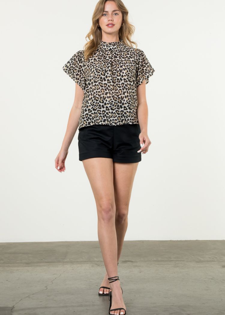 THML Kima Cheetah Print Top-Hand In Pocket