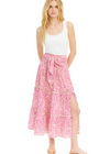 Allison Chase Midi Skirt- Pink Palms-Hand In Pocket