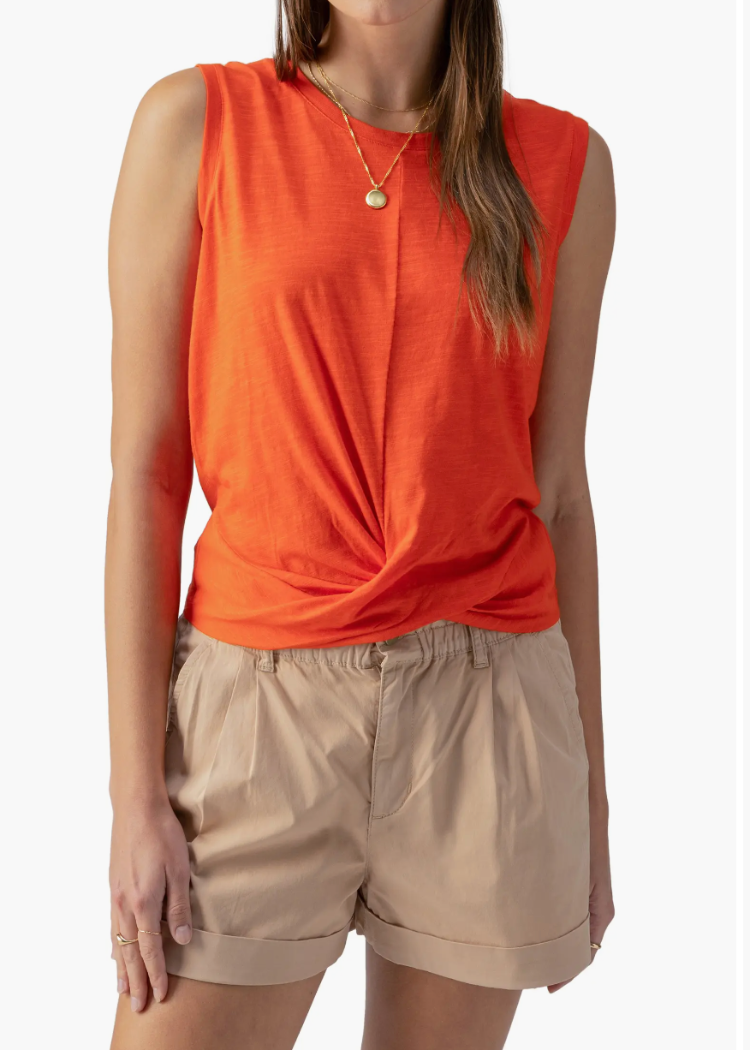 Sanctuary Twisted Tank - Spicy Orange ***FINAL SALE***-Hand In Pocket