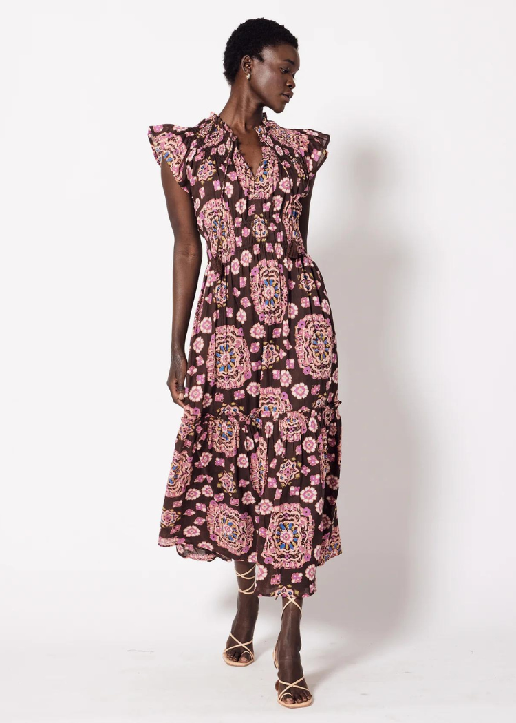 Cleobella Indira Ankle Dress - Avalon Print-Hand In Pocket