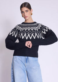 Berenice Alban Jacquard Round Neck Sweater ***FINAL SALE***-Hand In Pocket